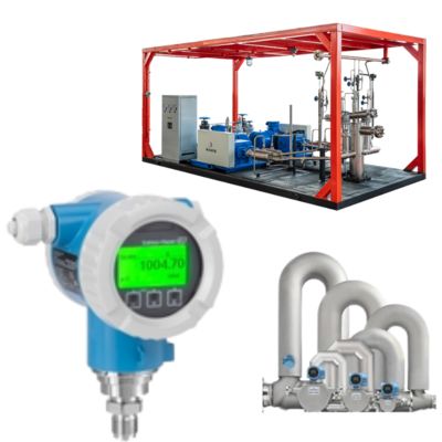 Régulateur de réduction de pression avec débitmètre vortex Endress+Hauser Proline Prowirl D 200 et transmetteur de pression Cerabar PMP71B