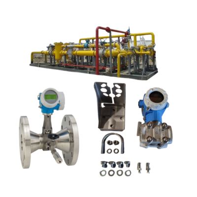 Poste de détente et de régulation de température équipé d'un débitmètre vortex Endress+Hauser Deltabar Proline Prowirl R200 et d'un transmetteur de pression PMD75B.
