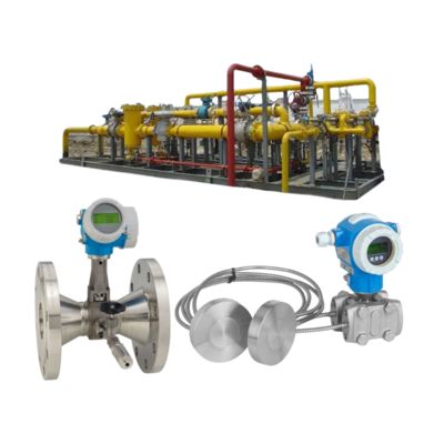 Ensemble vanne de régulation avec débitmètre Endress+Hauser Proline Prowirl R200 et transmetteur de pression différentielle Deltabar PMD78B.