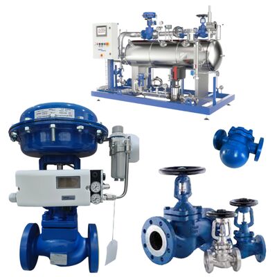 Solutions vapeur expertes Spirax Sarco Vannes d'arrêt à soufflet BSA2T BSA3T et Purgeur à flotteur FT14 et Vanne de régulation