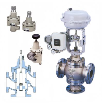 KOSO 521F 522F 3 voies de détournement des vannes de mélange à billes 500A 520A Ventilateurs d'angle à un seul siège guidés vers le haut