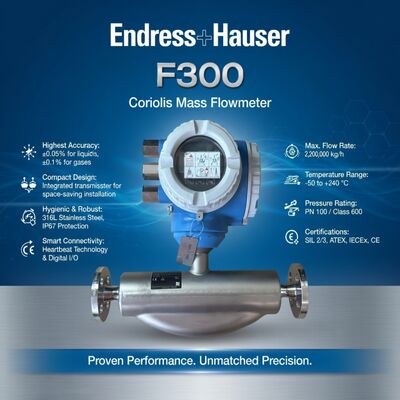 Mesure de débit industriel E+H Endress Hauser Promass F300 Mesure de débit de Coriolis