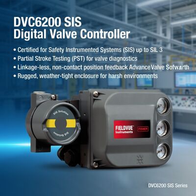 Fournisseur en stock de contrôleur de vanne numérique pour système instrumenté de sécurité FIELDVUE DVC6200 de Fisher