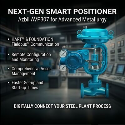 Asbil AVP307 Positionneur de soupape pneumatique numérique HART avec une entrée en courant continu de 4 à 20 mA et une précision F.S. de ±1,0%