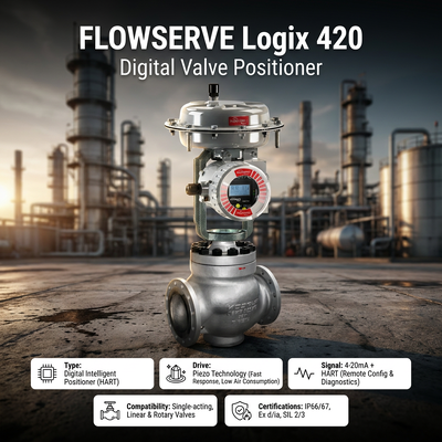 Stock Digital Valve Positioners Flowserve Logix 420 Smart Valve Controller Customized Pneumatic Control Valve