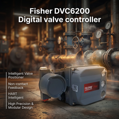 Le régulateur de la position de la soupape numérique F-isher DVC6200 FIELDVUE HART Smart Valve Positioner Control avec soupape solénoïde ASCO 2 Way