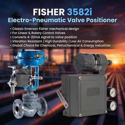 F-isher 3582i Positionneur de soupape électro-pneumatique mécanique