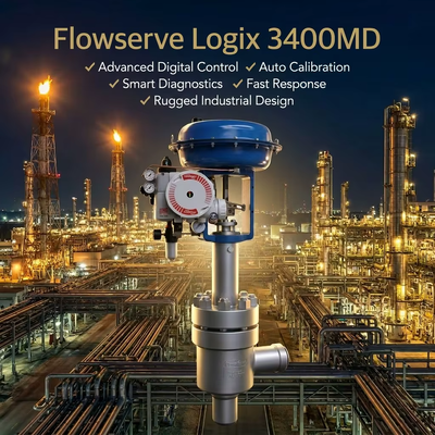 Flowserve Logix 3400MD Positionneur de soupape intelligent avec protection IP66 par protocole HART et précision ± 0,5%