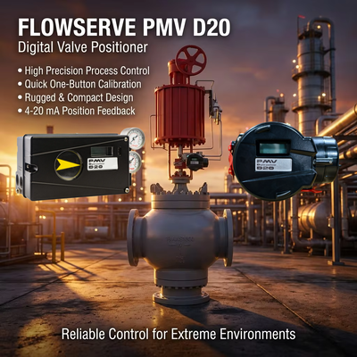 Positionneur de soupape numérique Flowserve PMV D20 avec boîtier IP66/NEMA 4X et entrée CC de 4 à 20 mA