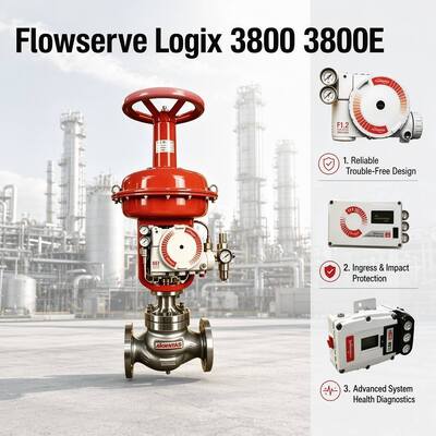 Positionneur de vanne numérique Flowserve Logix 3800 3800E, haute précision, pièces de vanne de contrôle fiables, en Stock