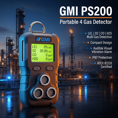 GMI PS200 PS500 moniteur de gaz personnel Portable 4 capteurs de gaz détection de sécurité des gaz de pétrole détecteur de gaz