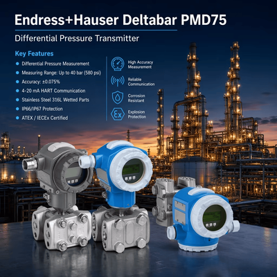 Capteur de pression différentielle intelligent Endress Hauser Deltabar PMD75 4-20 mA HART Transmetteur de pression différentielle
