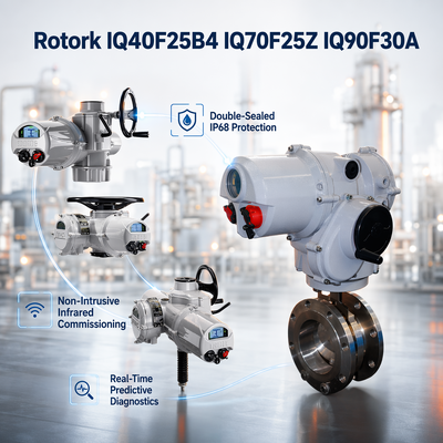 Nouveau servomoteur électrique multi-tours intelligent Rotork IQ40F25B4 IQ70F25Z IQ90F30A, 1000-2000Nm, IP68 non intrusif