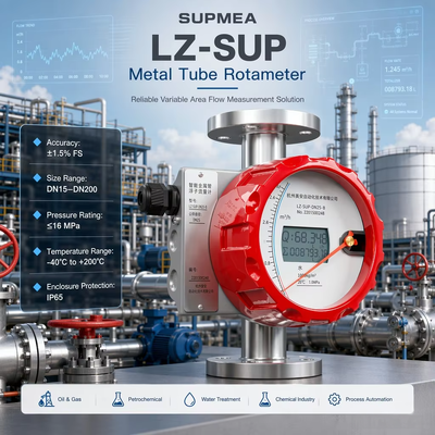 Supmea LZ-SUP HART 4-20mA Indicateur local LCD Débitmètre industriel Tubo métallique Débitmètre de surface variable