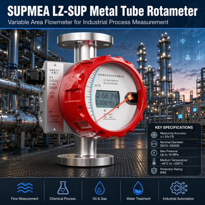Débitmètre à section variable Supmea LZ-SUP Indicateur de débit mécanique à tube métallique Rotamètre pour liquide, gaz et vapeur