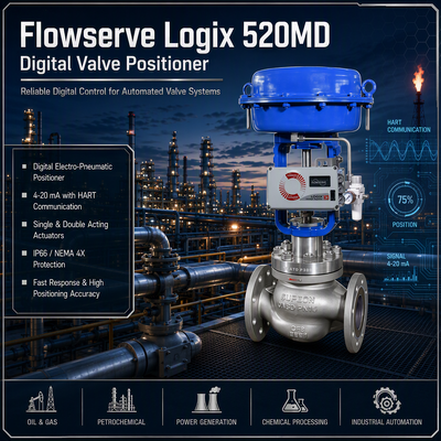 Positionneur de vanne intelligent numérique électropneumatique HART Flowserve Valve Controller Logix 520MD+37-W2D300-GM3-0000