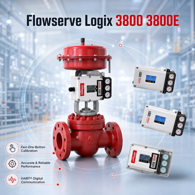 Flowserve Logix 3800 3800E Positionneur de soupape numérique intelligent Protocole HART pour les soupapes de commande pneumatique