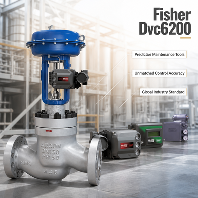 Positionneur de vanne intelligent F-isher DVC6200 avec diagnostic complet du processus pour vanne de régulation dans les centrales pétrolières, gazières, chimiques et électriques