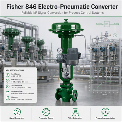Transducteur de pression électropneumatique à rétroaction électronique Fisher 846 4-20mA