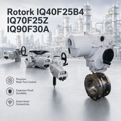 Actionneur électrique quart de tour Rotork IQ40F25B4 IQ70F25Z IQ90F30A 1000-2000Nm IP68 pour système de contrôle industriel de vanne papillon