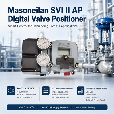 Positionneur de vanne numérique à auto-réglage Masoneilan SVI2 AP Diagnostics 4-20mA Positionneur de vanne à détection de position sans contact