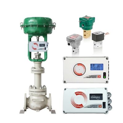 Actionneur de vanne Flowserve, positionneur de vanne, actionneur pneumatique Flowserve Logix 520MD, vannes solénoïdes Asco 327
