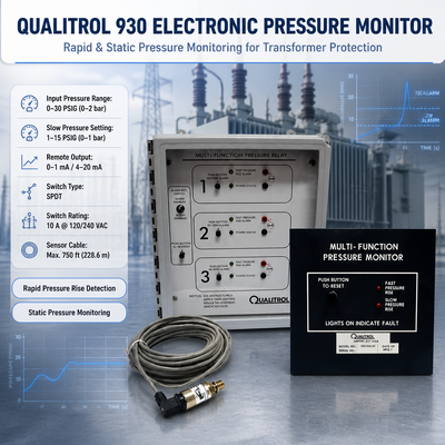 Qualitrol 930 Moniteur électronique de pression Moniteur de pression du transformateur Moniteur de pression rapide de montée de pression Moniteur de pression statique