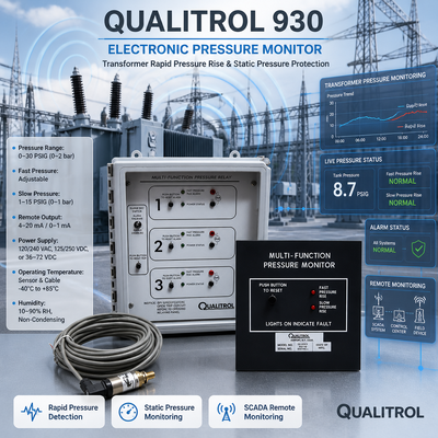 Dispositif de surveillance de la pression de transformateur Qualitrol 930 Moniteur de pression multi-capteurs Moniteur de déclenchement d'alarme de pression