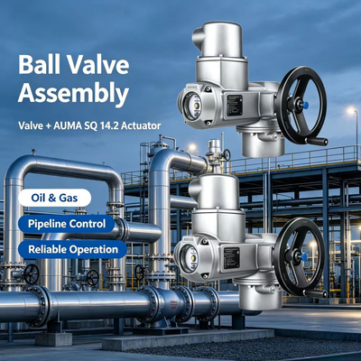 High Quality AUMA SQ 14.2 Part-Turn Actuator 800-2400Nm 3-Phase AC Open-Close Valve Actuator IP68