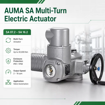AUMA SA Electric Multi Turn Valve Actuator Motorized Valve Actuator Industrial Valve Automation Gate Valve Actuator