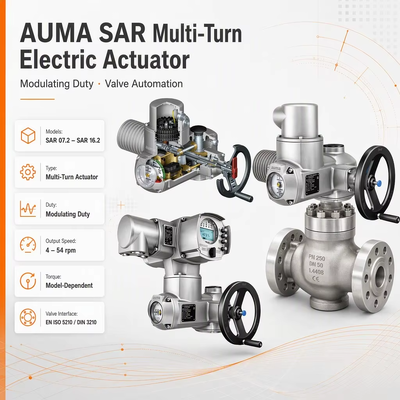 AUMA SAR Automatisation de soupape d'actionneur électrique Multi-tour Actuateur de soupape motorisé Contrôle de soupape électrique industrielle