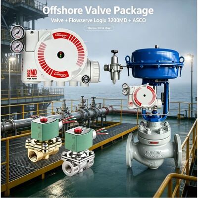 Positionneur numérique Flowserve Logix 3200MD avec électrovanne ASCO pour un contrôle précis des vannes industrielles