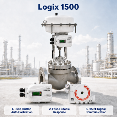 Positionneur de vanne numérique intelligent Logix 1500 avec communication HART 4 20mA, contrôle de débit IP67 pour raffinerie pétrochimique