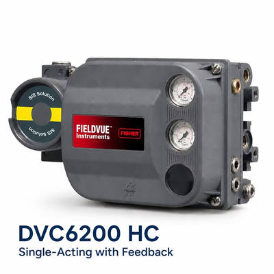 Contrôleur de soupape numérique DVC6200 HC 4 ̊20 mA HART Positionneur de soupape pneumatique à action unique avec rétroaction