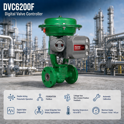 Contrôleur de vanne intelligent DVC6200F FD à double effet FOUNDATION Fieldbus Positionneur de vanne numérique Fournisseur