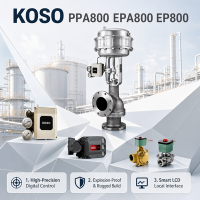 Positionneur de vanne électropneumatique intelligent KOSO OEM PPA800 EPA800 EP800 4 20mA IP66 gaz pétrole simple double effet