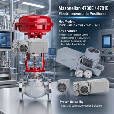 Positionneur de vanne pneumatique Masoneilan 4800E 4800P pour actionneur rotatif alternatif