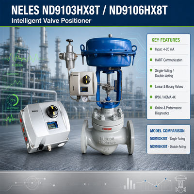 Neles ND9103HX8T ND9106HX8T Contrôleur de soupape pneumatique numérique HART Positionneur de soupape de contrôle intelligent