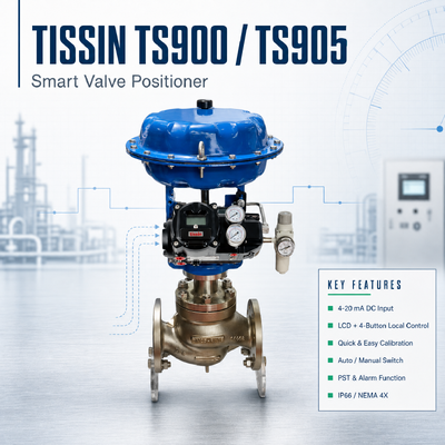 Tissin TS900 TS905 Smart Valve Positioner 4-20mA HART Stainless Steel Digital Control Valve Positioner