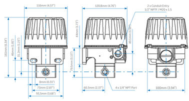 Électro transducteur pneumatique du model 4411 anti-déflagrant pour la soupape de commande