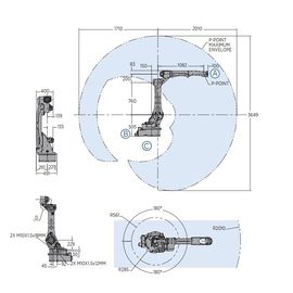 Yaskawa Motoman 6-Axis, robot de soudure de la Prolongé-portée AR2010 offre rapide et puissant avec le contrôleur du robot YRC1000