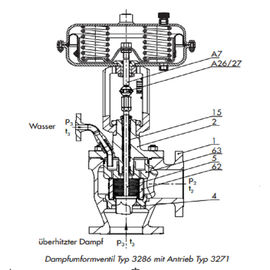 Soupape de commande pneumatique de vapeur de haute performance DN 50 - taille de valve de DN 300