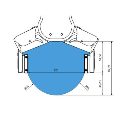 la force de meulage de charge utile de robot d'axe de la pince RG2-FT 6 de pièces de rechange de bras de robot industriel a adapté 2kg