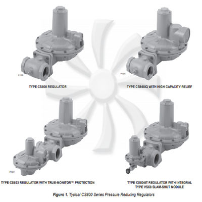Les régulateurs réduisant la pression de valve de gaz de série de FISHER CS800 fournissent le régulateur de pression et le regulato réduisant la pression de gaz