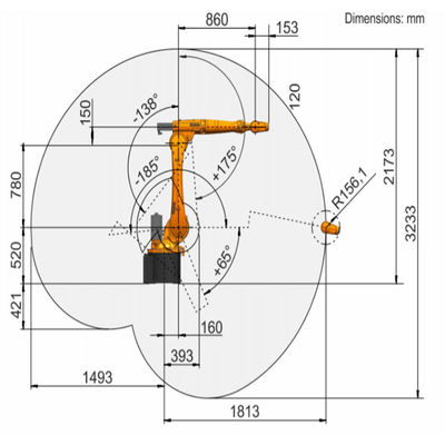 La charge utile R1810-2 23.9kg de Kr 20 atteignent la soudure robotique de 1813mm