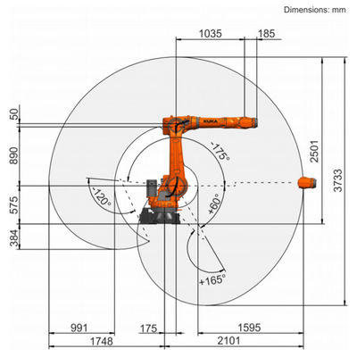 Kr 70 R2100 avec le robot de palletisation de la portée 2101mm de Payload 85kg de contrôleur de Kr C4
