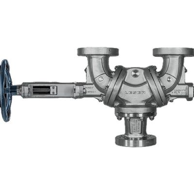 Type 320 changement d'écoulement au-dessus de valve réduisant la pression de valve