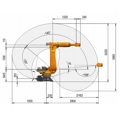 La charge utile R2900-2 313kg de Kr 240 atteignent 2900mm robot de soudage par points de 6 axes