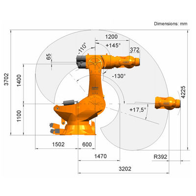 La charge utile 1000 de titan de Kr 1000kg atteignent le contrôleur Palletizing Robot de Kr C4 de 3202mm