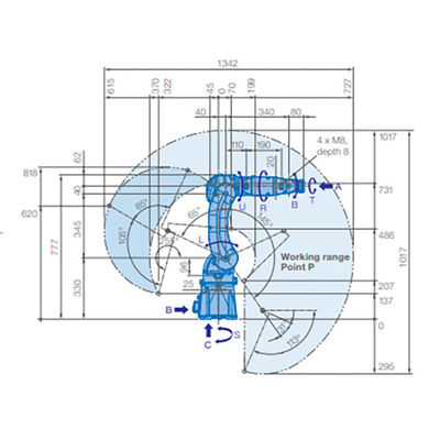 Bras industriel de robot de peinture de véhicule de Yaskawa MOTOMAN GP8